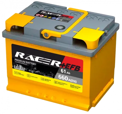 Аккумулятор RACER EFB (АКОМ) 61 Ач обр. пол. 660A 242x175x190
