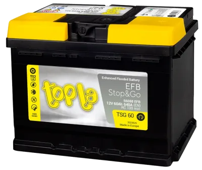Аккумулятор Topla EFB TSG60 STOP & GO 60 Ач обр. пол. 640A 242x175x190