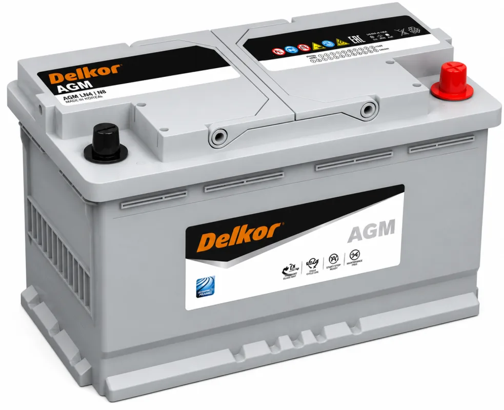 Аккумулятор DELKOR AGM 80 Ач обр. пол. 800А 315x175x190