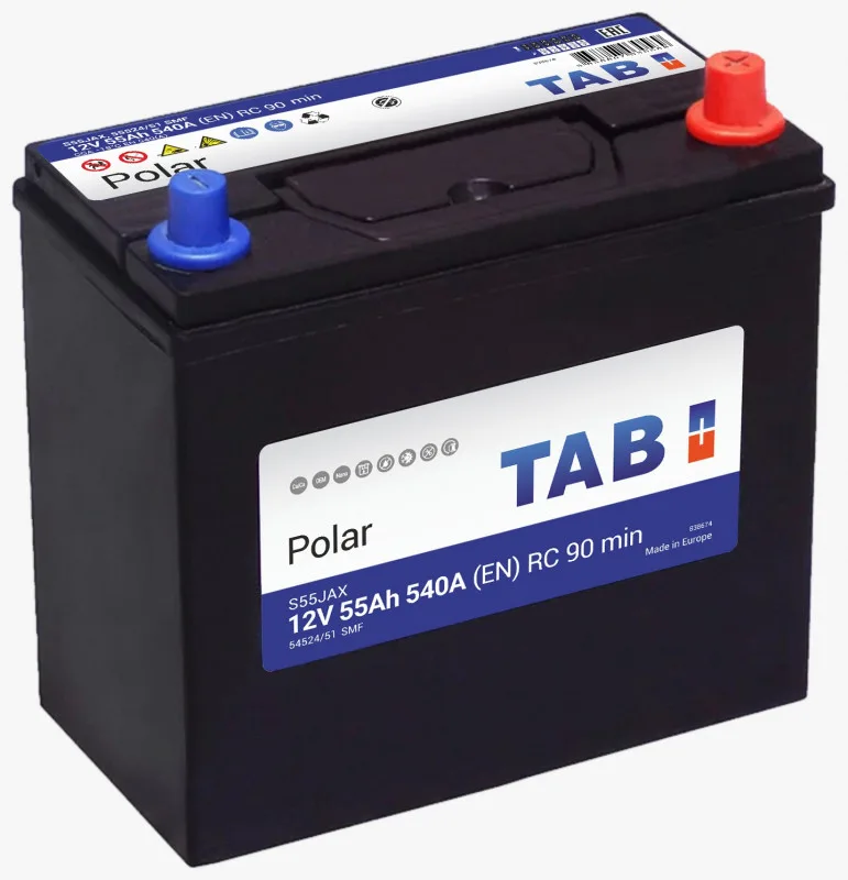 Аккумулятор TAB Polar Asia 55 Ач обр. пол. тонк. кл. 540A 238x128x220