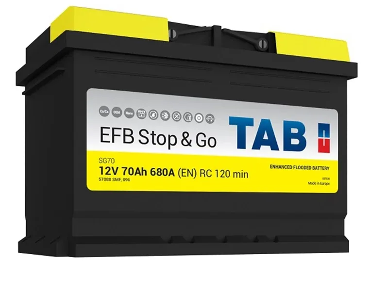 Аккумулятор TAB EFB STOP & GO 70 Ач обр. пол. 760А 278x175x190
