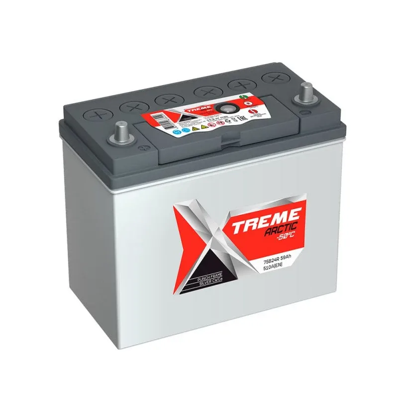 Аккумулятор XTREME +EFB 75B24R 59 Ач прям. пол. тонкие клеммы 540A 238x129x220