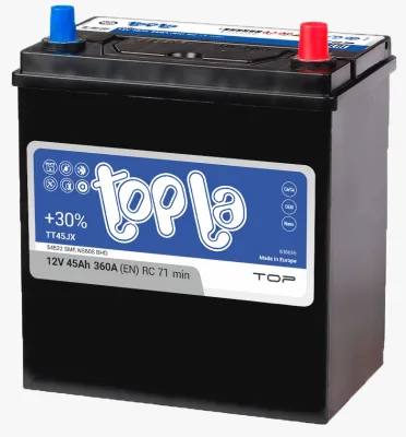 Аккумулятор Topla Asia 45 Ач обр. пол. 360A 187x127x227