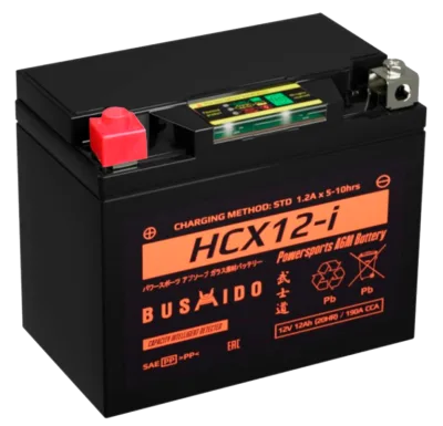Аккумулятор для мототехники BUSHIDO AGM HCX12-i 13,5Ач 190A прям. пол. 150x86x130 (YTX12-BS)