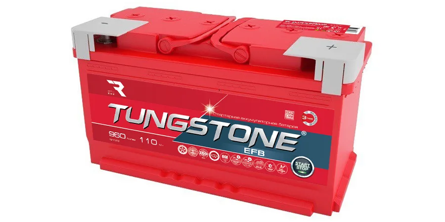 Аккумулятор TUNGSTONE EFB 110 Ач 960А обр. пол. 353x175x190