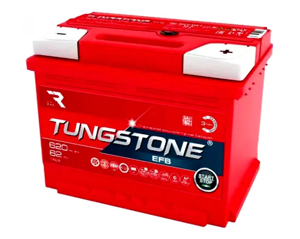 Аккумулятор Tungstone EFB 62 Ач обр. пол. 620A 242х175х190