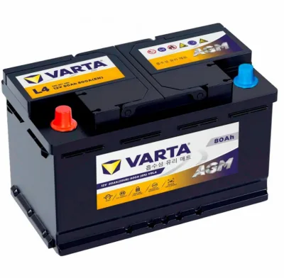 Аккумулятор Varta AGM L4 80 Ач прям. пол. 800A 315x175x190 (580 913 080) for Hyundai Genesis
