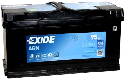 Аккумулятор EXIDE Start-Stop AGM 95 Ач обр. пол. 850А 353x175x190 (EK950) Poland