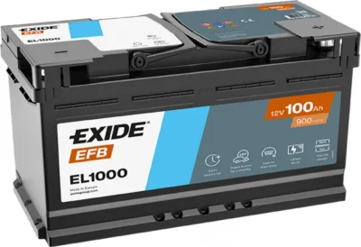 Аккумулятор EXIDE EFB 100 Ач обр. пол. 900А 353x175x190 (EL1000) France
