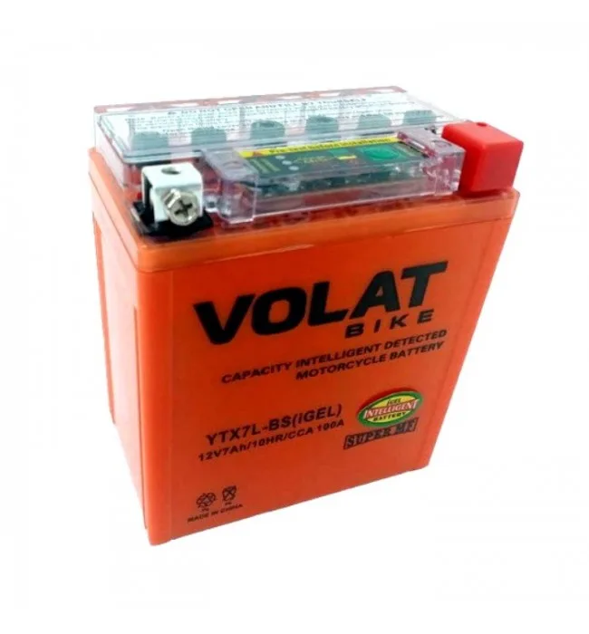 Аккумулятор для мототехники VOLAT iGEL 7Ач 100А обр. пол. 113x70x130 (YTX7L-BS) R+