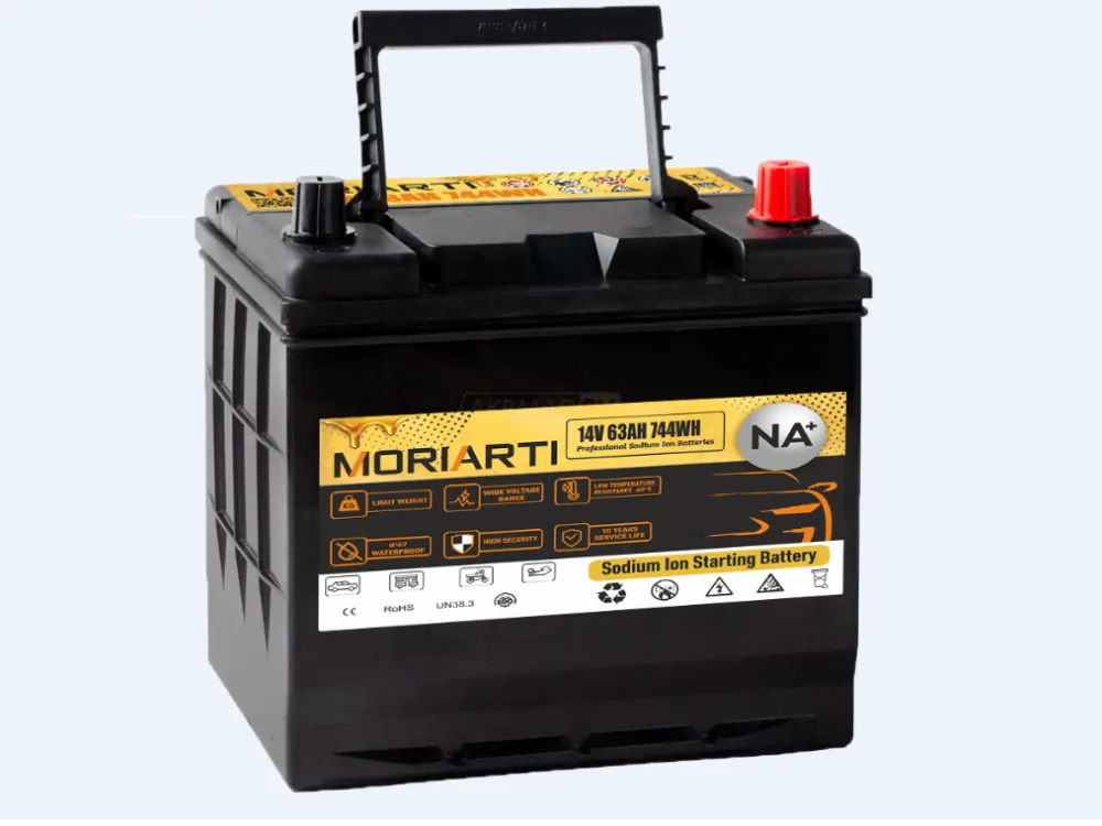 Аккумулятор MORIARTI Na-ion+ Натрий-ионный 14V 744Wh D23 63R обр. пол. 1600A 230x175x180