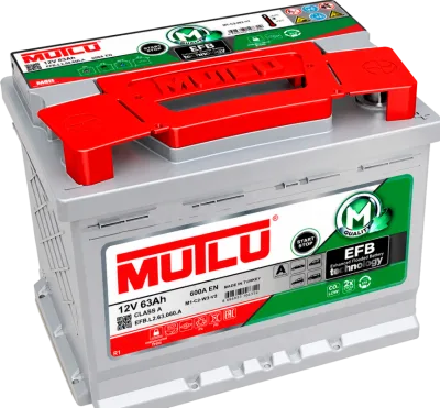 Аккумулятор MUTLU EFB L2 63R 630A обр. пол. 242x175x190