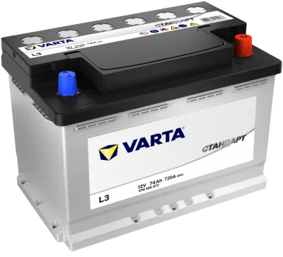 Аккумулятор Varta Стандарт 74 Ач низкий обр. пол. 720A 278x175x175