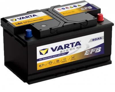 Аккумулятор Varta EFB LB4 80 Ач обр. пол. низкий 800A 315x175x175