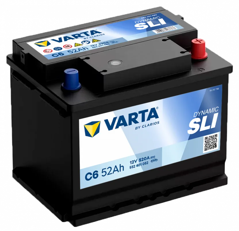 Аккумулятор Varta SLI C6 L1 52R обр. пол. низкий 520A 207x175x175
