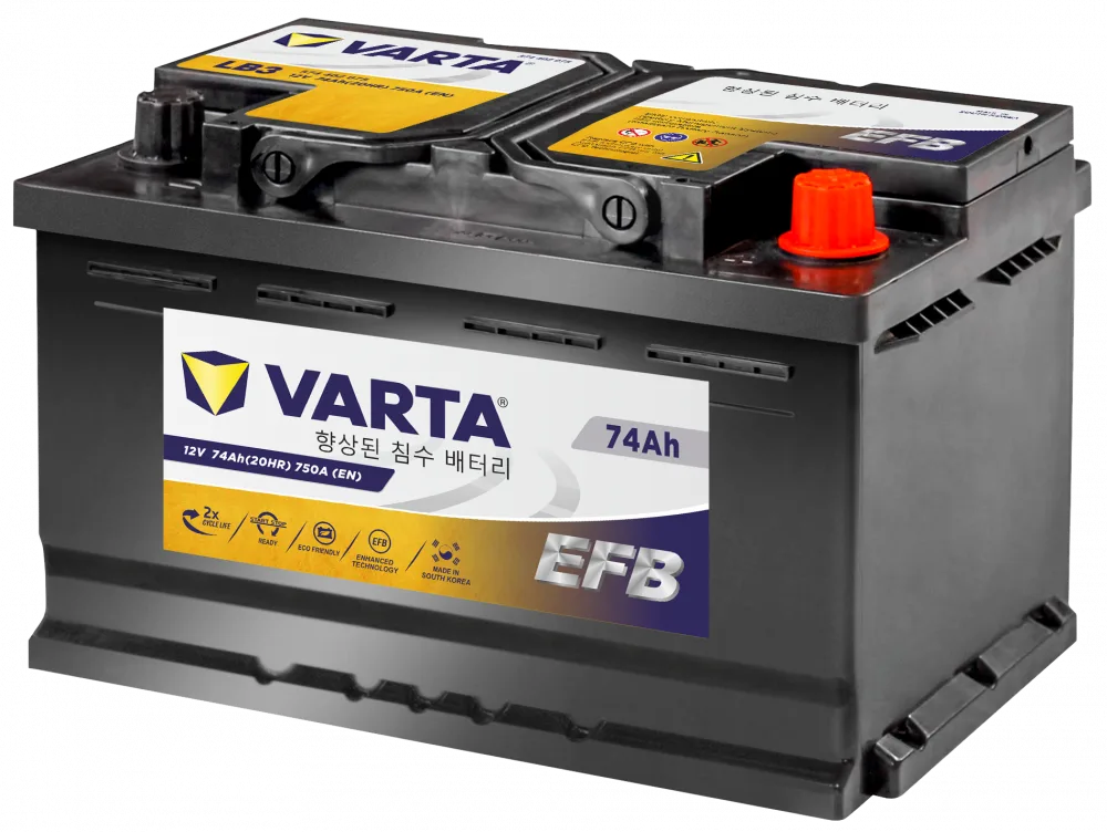 Аккумулятор Varta EFB LB3 74 Ач обр. пол. низкий 740A 278x175x175