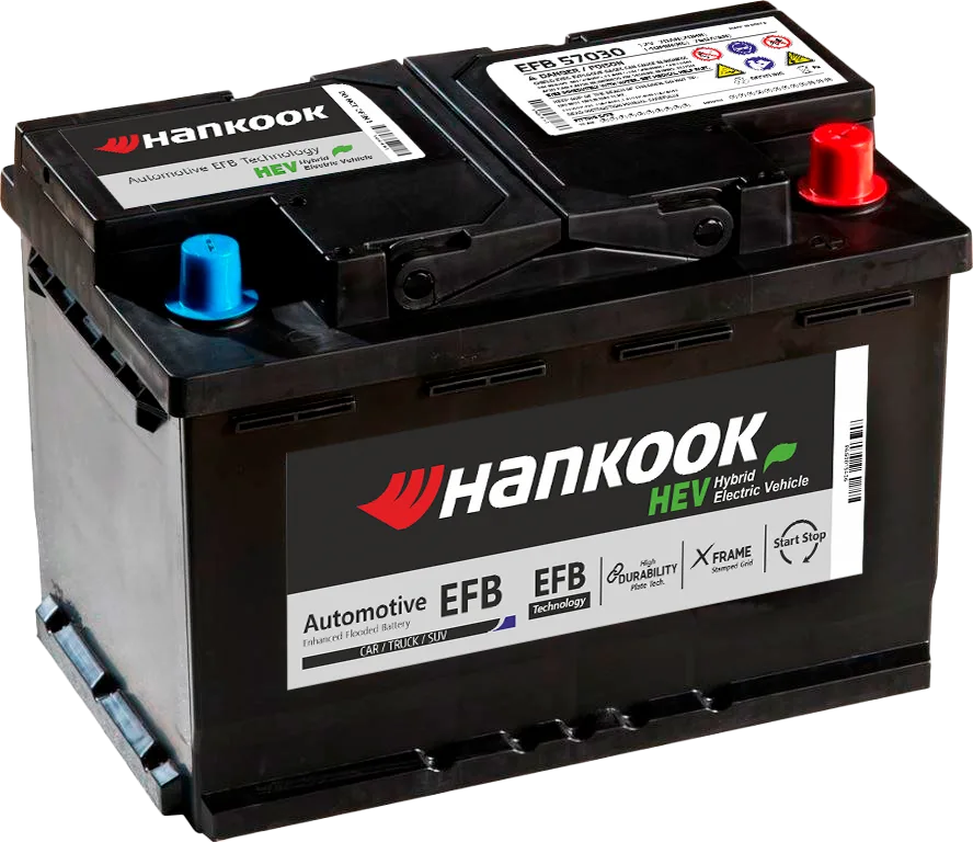Аккумулятор HANKOOK EFB Start-Stop 70 Ач обр. пол. 760A 278x1705x190