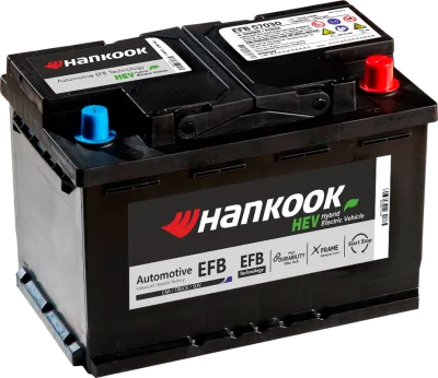 Аккумулятор HANKOOK EFB Start-Stop 70 Ач обр. пол. 760A 278x1705x190