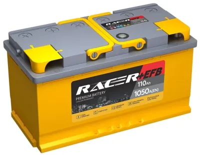 Аккумулятор RACER EFB (АКОМ) 110 Ач обр. пол. 1050A 353x175x190