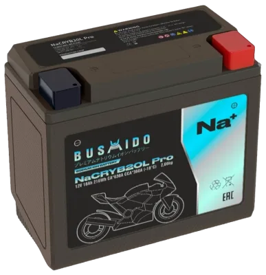 Аккумулятор BUSHIDO NaCRYB20L Pro Натрий-ионный 18Ач 360A обр. пол. 177x88x155 YT20L-4