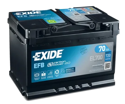 Аккумулятор Exide Excell EB708 70 Ач прям. пол. 740А 260x180x186