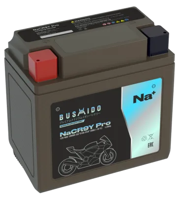 Аккумулятор BUSHIDO NaCR9Y Pro Натрий-ионный 9Ач 180A прям. пол. 137x76x134 YB7-BS/YB9-BS