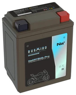 Аккумулятор BUSHIDO NaCRYB14L Pro Натрий-ионный 13,5Ач 270A обр. пол. 132x88x163 YTX14AHL-BS
