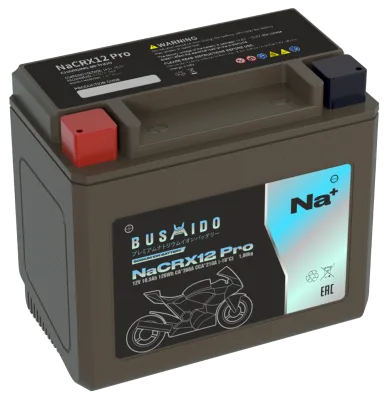 Аккумулятор BUSHIDO NaCRX12 Pro Натрий-ионный 10,5Ач 210A прям. пол. 150x86x130 YTX12-BS
