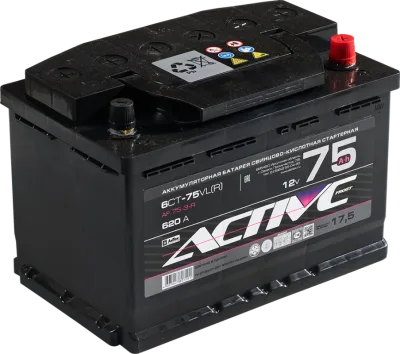Аккумулятор ACTIVE FROST L3 75 Ач обр. пол. 620А 278х175х190