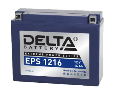 Аккумулятор для мототехники DELTA EPS 1216 16Ач 215A обр. пол. 151x88x164 (YTX16AL-A2)