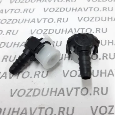 Фитинг наконечник пластик Ф10 угловой/конектор быстросъем/конвейерный