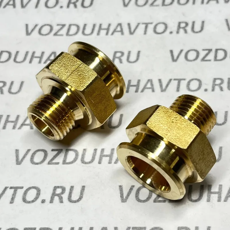 Штуцер соединительный М16х1,5х22 под конектор (Латунь) ( 5246014653) (657-М1616-000)