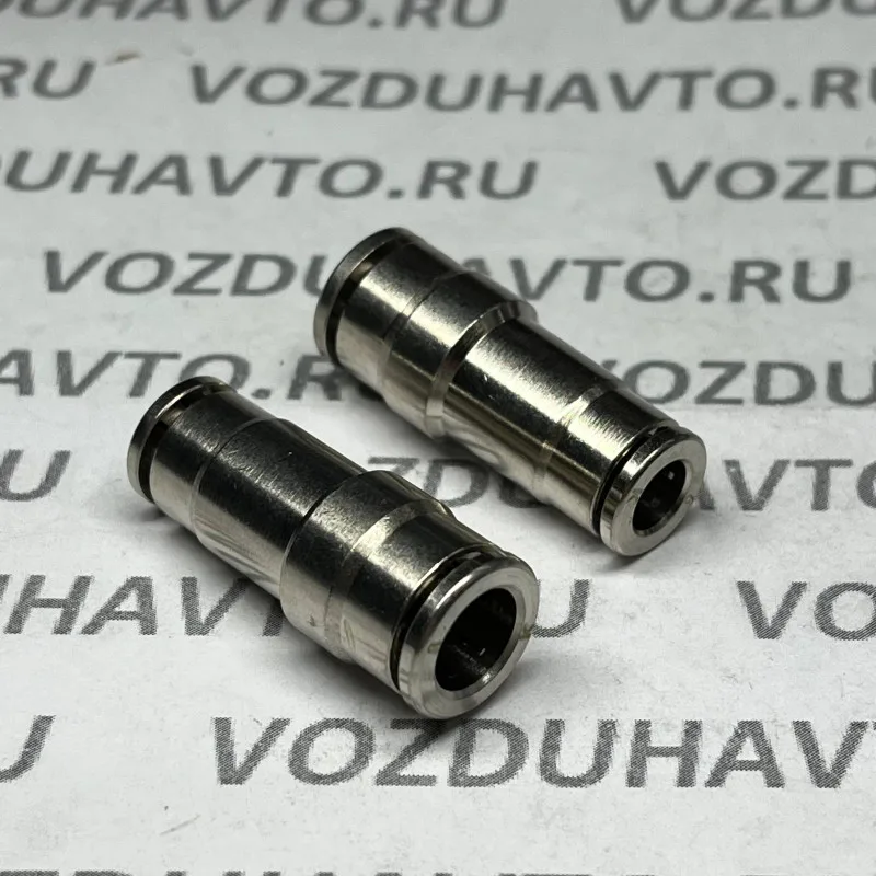 Фитинг прямой 08-06 (соединитель) Camozzi R6580 никель