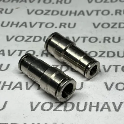 Фитинг прямой 08-06 (соединитель) Camozzi R6580 никель