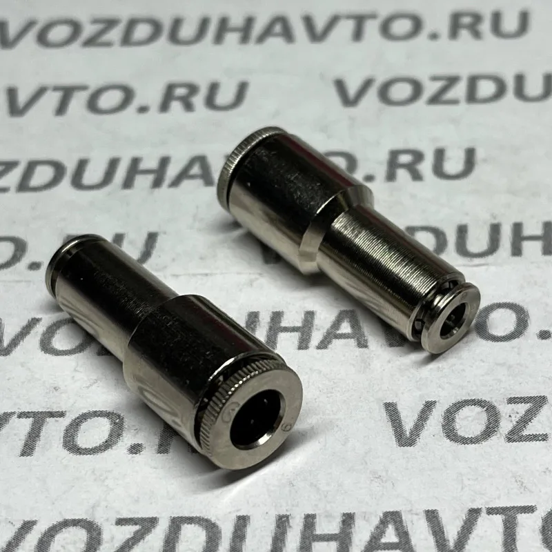 Фитинг прямой 06-04 (соединитель) Camozzi 6580 никель