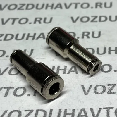 Фитинг прямой 06-04 (соединитель) Camozzi 6580 никель