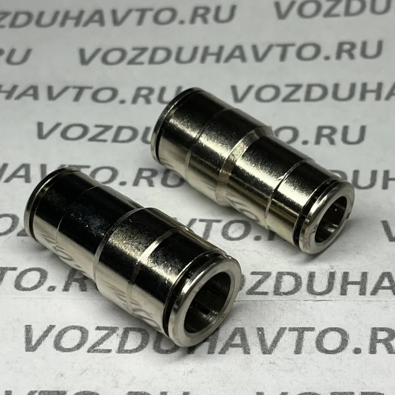 Фитинг прямой 12-10 (соединитель) Camozzi R6580 никель