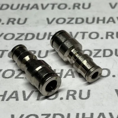Фитинг прямой 06-04 (соединитель) Camozzi R6580 никель