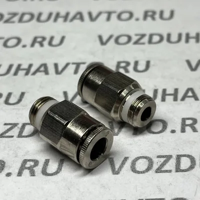 Фитинг прямой 06-1/8 Camozzi S6510 (цанга никель)