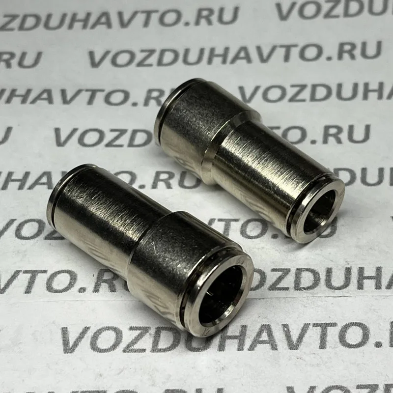 Фитинг прямой 12-10 (соединитель) Camozzi 6580 никель