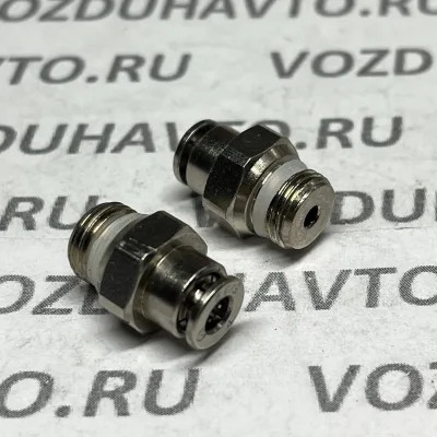 Фитинг прямой 04-1/8 Camozzi S6510 (цанга никель)