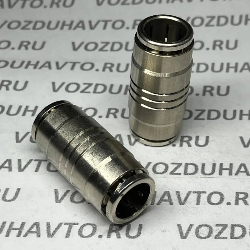 Фитинг прямой 14-14 (соединитель) Camozzi R6580-14 никель (НОВАЯ СЕРИЯ)