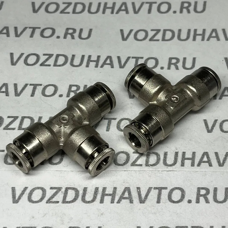 Фитинг тройник 06-06-06 Camozzi 6540 6 Никель