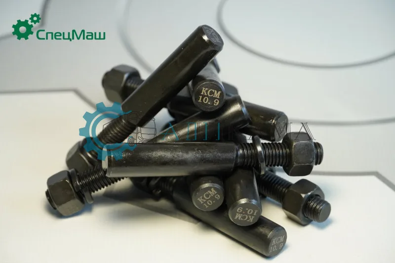 Клин пальца ушка рессоры в сборе с гайкой (АЗОТИРОВАННАЯ СТАЛЬ) для МАЗ (упак. 20 шт)