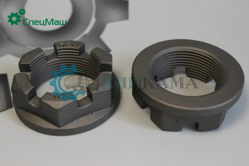 Гайка М42х2-5Н6Н фланца редуктора, корончатая (ТЕФЛОН)