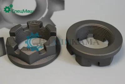 Гайка М42х2-5Н6Н фланца редуктора, корончатая (ТЕФЛОН)
